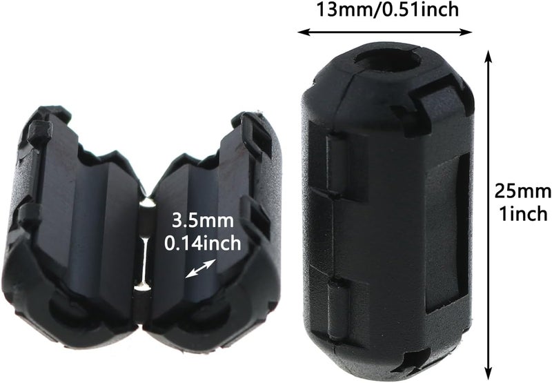 LUORNG 12PCS 3.5mm Inner Diameter Degaussing Filter Anti Jammer Black Degaussing Filter Anti Jammer Noise Filter for Home Appliance and Electronic Device - Image 3